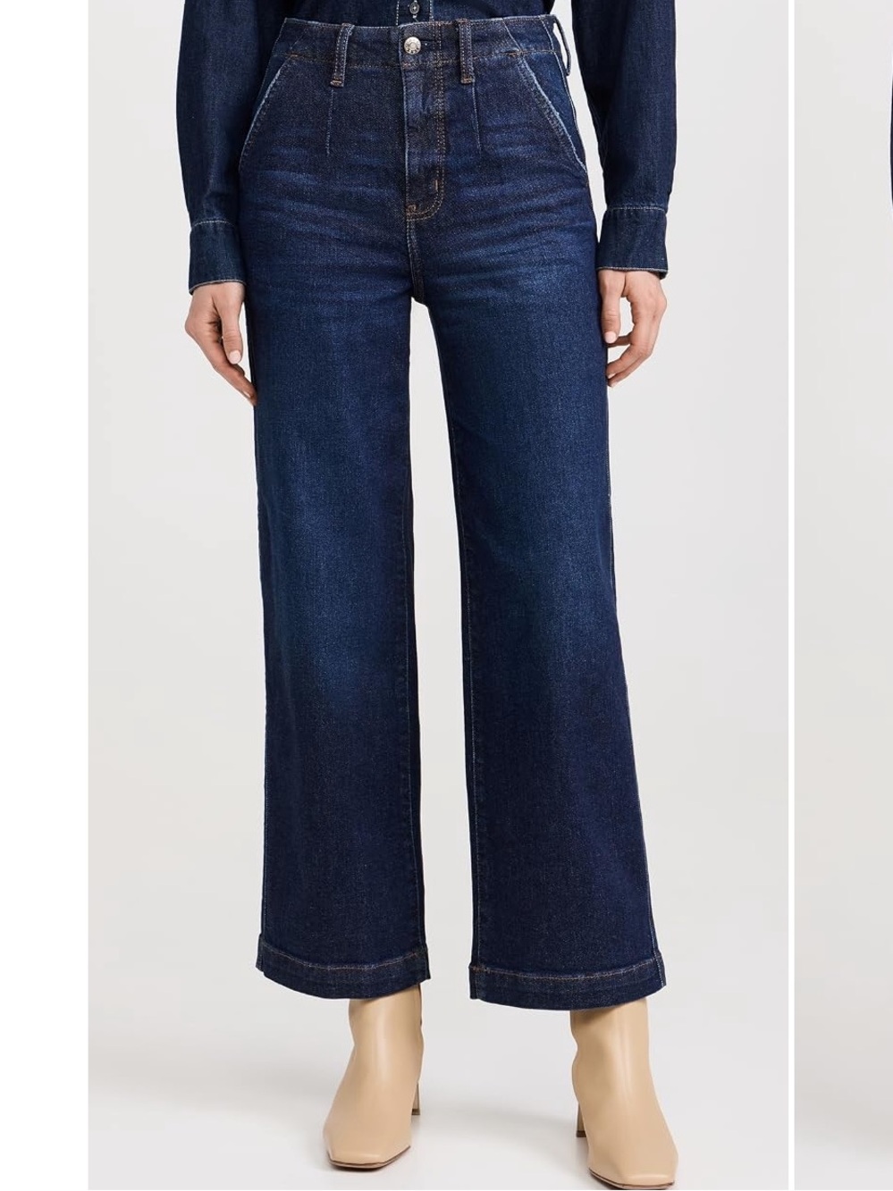 DAZE High-Rise Wide-Leg Jeans in Dark Indigo